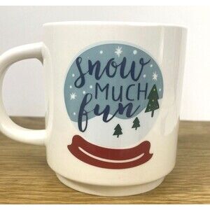 Threshold Snow Much Fun Double Sided Snowglobe Christmas Holiday Mug Festive